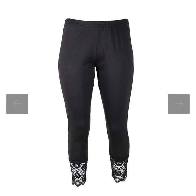 Leggins viscosa con pizzo