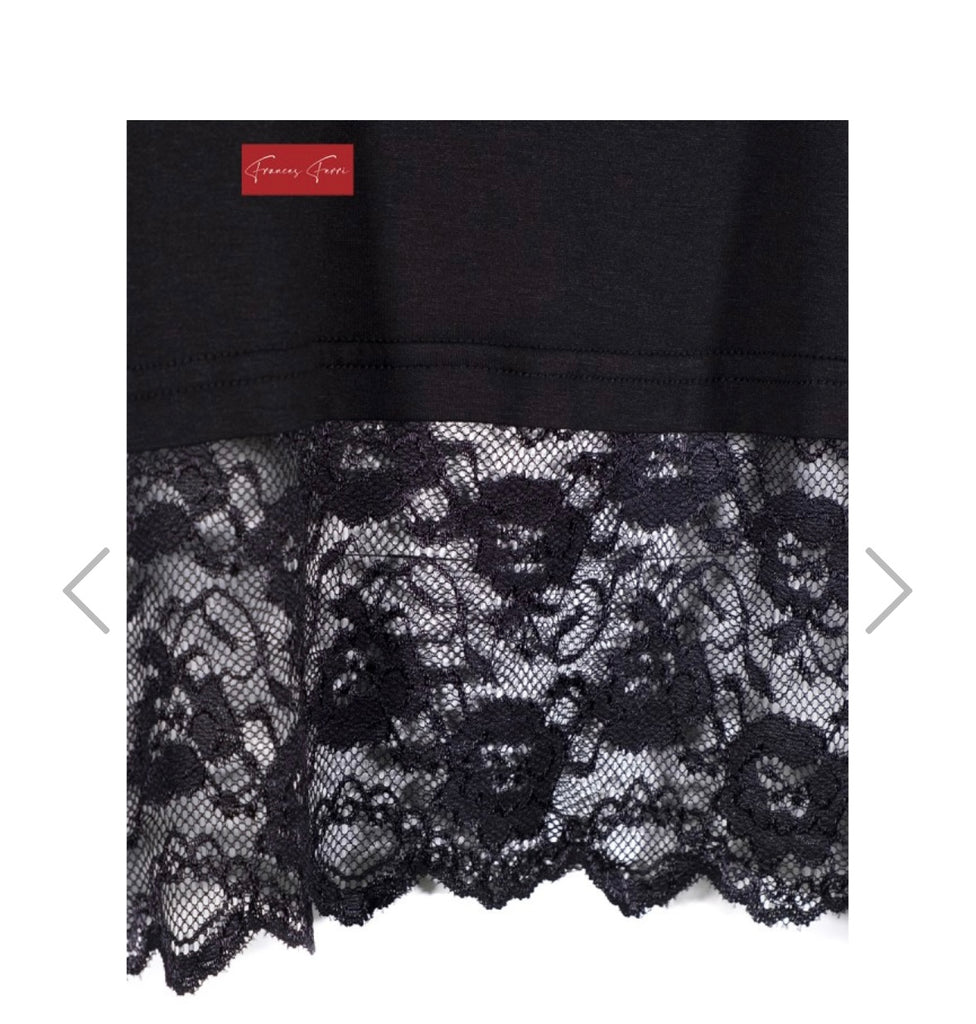 FRANCES FERRI: CANOTTA VISCOSA FASCIA PIZZO