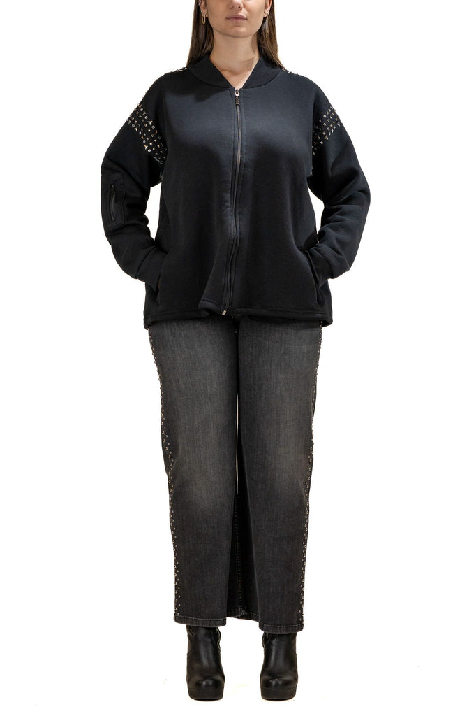 Bomber borchie nero