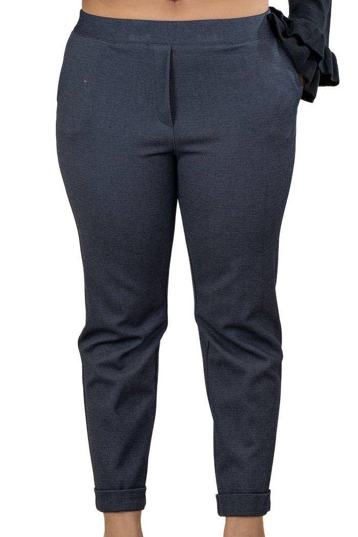 Pantalone diagonale con tasca a filo e piegone