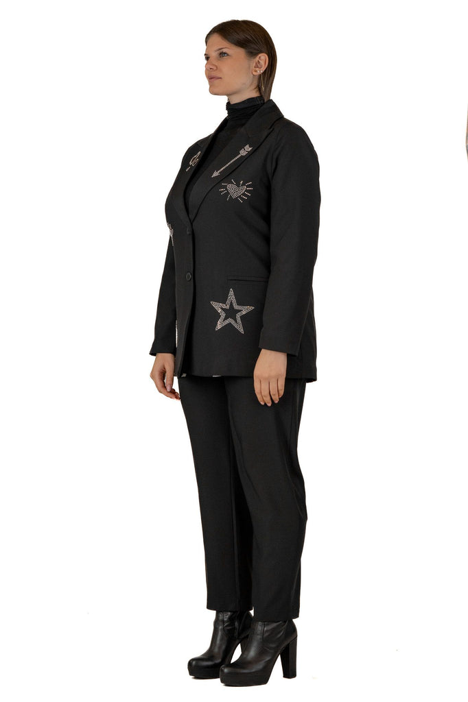 Giacca over size applicazione strass