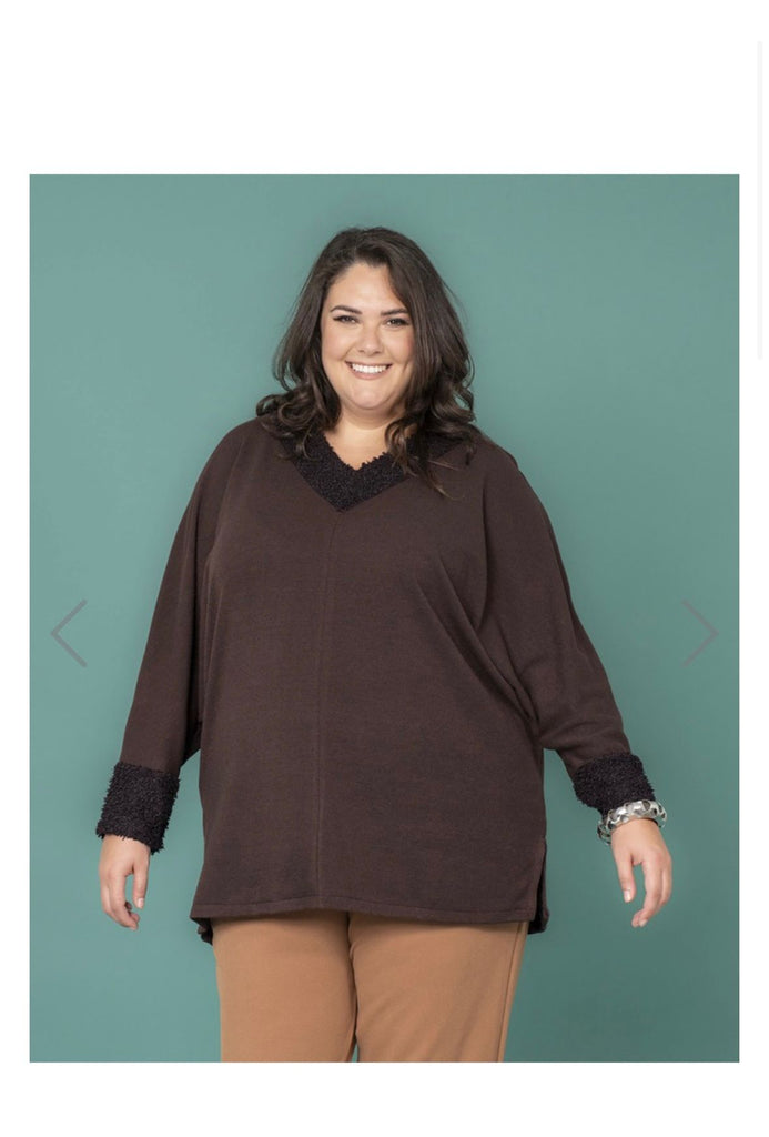 Maglia collo polso ecopelliccia