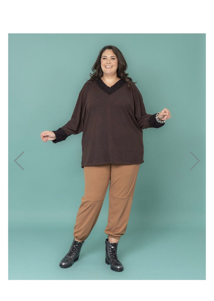 Maglia collo polso ecopelliccia